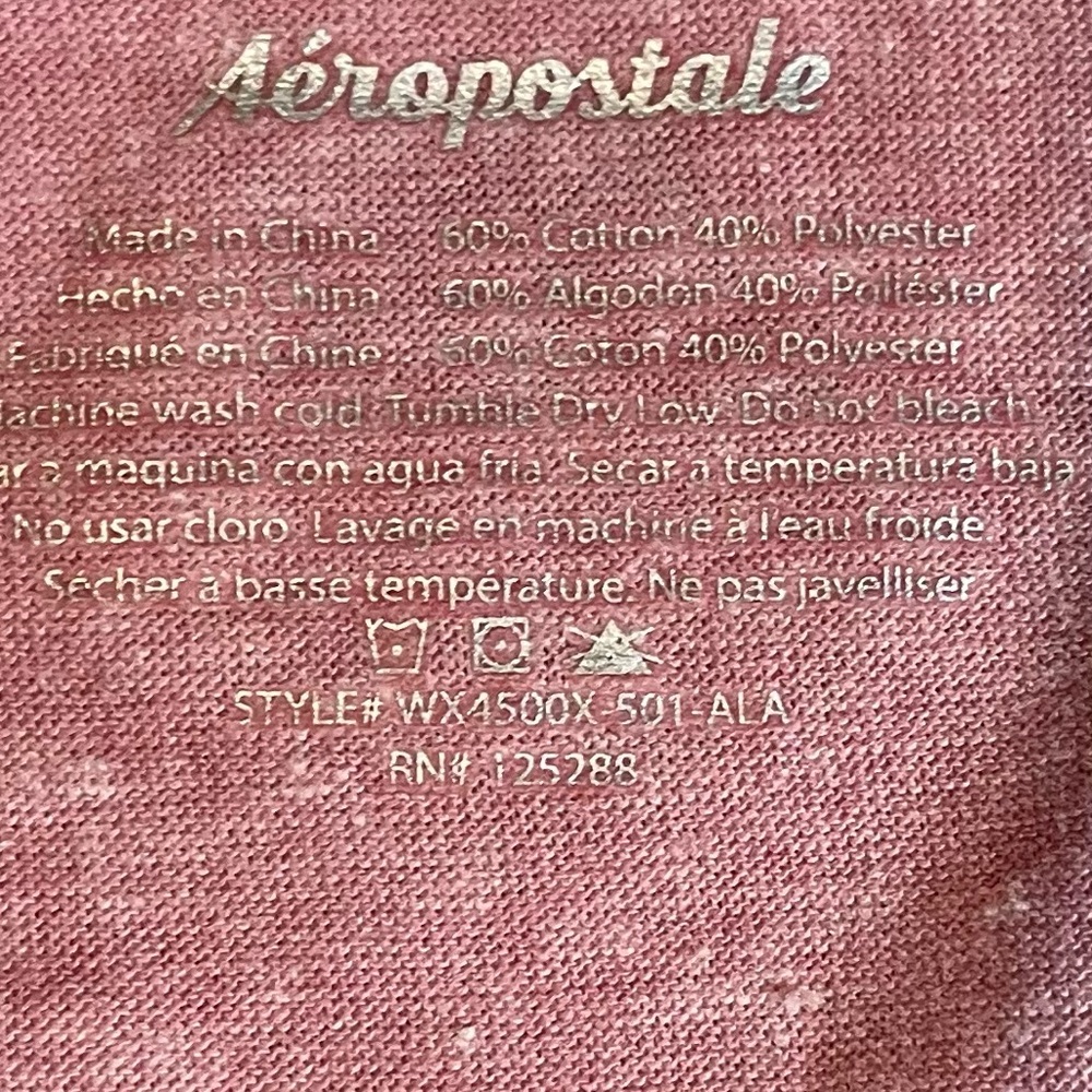 NWT Aeropostale 1X Heathered Pink Short Sleeve Tee - Picture 5 of 5